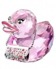 Fancy Felicia gets special billing in the Happy Ducks family as the most feminine and fashionable duck around. Pink feathers, a lipstick-lined beak and dazzling powder bag in crystal Pointiage put this Swarovksi figurine over the top. Fancy Felicia gets special billing in the Happy Ducks family as the most feminine and fashionable duck around. Pink feathers, a lipstick-lined beak and dazzling powder bag in crystal Pointiage put this Swarovksi figurine over the top.
