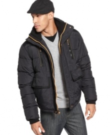 Maintain your downtown style up on the slopes with this fleece-lined ski jacket from Sean John. Maintain your downtown style up on the slopes with this fleece-lined ski jacket from Sean John.
