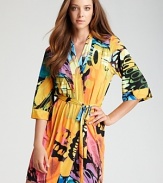 Spice up your loungewear with the vibrant, jungle-like print of this Josie robe.