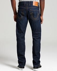 The perfect fit for a sneaker or boot, the Logan fits like the True Religion standard straight leg, adding a smaller leg opening at the bottom, giving it a more tailored look.
