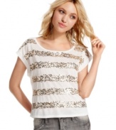 Stripes of twinkling metallic sequins make this top from Almost Famous a perfect pick for days when you want to dazzle!