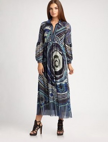 An airy, bohemian classic reinvigorated by a gorgeous print and a sexy neckline. Plunging necklineBlouson sleevesEmpire waistAbout 33 from natural waistPolyamideDry cleanMade in Italy Model shown is 5'9 (175cm) wearing US size Small. 