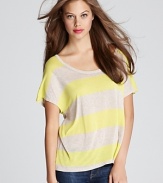 Bold, sunny stripes lend a cheerful attitude to this Soft Joie tee.