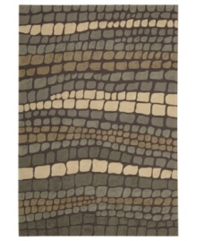 At once rustic and chic, Nourison's Fantasy rug is a stepping stone to great contemporary style at home. Hand-hooked of high-density fibers, the rug features a cobblestone-inspired pattern in tonal slate greys, lending an earthy, elemental feel to any space. At once rustic and chic, Nourison's Fantasy rug is a stepping stone to great contemporary style at home. Hand-hooked of high-density fibers, the rug features a cobblestone-inspired pattern in tonal slate greys, lending an earthy, elemental feel to any space.