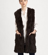 EXCLUSIVELY AT SAKS.COM A textured dyed rabbit style in an easy to layer vest design. Open frontSleevelessAbout 37 from shoulder to hemFully linedDyed rabbitSpecialist dry cleanImported Fur origin: ChinaThis style runs true to size. We recommend ordering your usual size for a standard fit. 