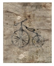 From Leftbank, this charming print of an old-fashioned bicycle on a background of an old document is an inspired wall accent suitable for many styles and moods. It will be right at home from traditional to modern settings because of its versatility in subject matter and neutral palette. From Leftbank, this charming print of an old-fashioned bicycle on a background of an old document is an inspired wall accent suitable for many styles and moods. It will be right at home from traditional to modern settings because of its versatility in subject matter and neutral palette.