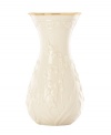 Lily of the valley springs from ivory porcelain, giving this Lenox Floral Meadow vase a delightfully understated grace. A band of sumptuous gold adds to its classic allure. Qualifies for Rebate