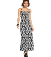 Revel in the season's print invasion with a maxi dress covered in cool ikat graphics! From Pretty Rebellious.
