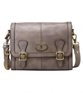 Take this flawless messenger bag by Fossil from work to happy hour without missing a beat. Vintage-inspired accents and classic buckle detailing add just the right touches to this irresistible design.