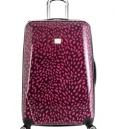 Get ready for a wild ride. A bright take on the beloved animal print puts a sassy fashion-forward bag at your side. The carry-on hardside construction and easy-glide spinner wheels keep tabs on your territory, providing incredible protection and hassle-free mobility. 10-year warranty. Qualifies for Rebate