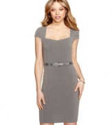 Sporting clean lines and a waist-defining belt, this dress from Rampage is perfectly structured for work or serious play!