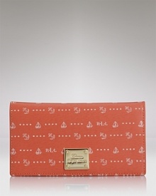 Stow away you essentials in this nautically-inspired wallet from Lauren Ralph Lauren. With plenty of pockets and a slim silhouette, it perfects on-the-go style whether you're on land or out to sea.