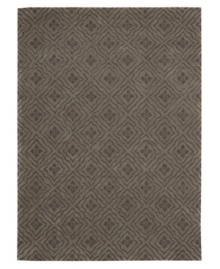 Bold yet subtle, this graceful area rug is punctuated with fine florets within an all-over diamond design. Hand tufted from 100% natural wool, this plush Calvin Klein rug is crafted using the cut-and-loop pile technique that creates a unique matte surface texture. Bold yet subtle, this graceful area rug is punctuated with fine florets within an all-over diamond design. Hand tufted from 100% natural wool, this plush Calvin Klein rug is crafted using the cut-and-loop pile technique that creates a unique matte surface texture.