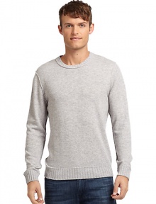 THE LOOKLuxe 2-ply cashmere from expertly maintained inner Mongolian cashmere goatsFeatures long, fine, smooth fibers top-dyed for maximum color saturationRibbed crewneckLong ribbed cuff sleevesRibbed hemTHE MATERIALCashmereCARE & ORIGINDry cleanImportedThis item was originally available for purchase at Saks Fifth Avenue OFF 5TH stores. THE LOOKLuxe 2-ply cashmere from expertly maintained inner Mongolian cashmere goatsFeatures long, fine, smooth fibers top-dyed for maximum color saturationRibbed crewneckLong ribbed cuff sleevesRibbed hemTHE MATERIALCashmereCARE & ORIGINDry cleanImportedThis item was originally available for purchase at Saks Fifth Avenue OFF 5TH stores.