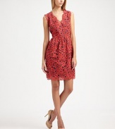 Romantic floral lace design in contrasting high-impact hues for an elegant look. V-neckSleevelessFront slit pocketsScalloped hemContrast liningBack zip closureAbout 22 from natural waist67% cotton/19% nylon/14% rayonHand wash or dry cleanImportedModel shown is 5'10 (177cm) wearing US size 4.