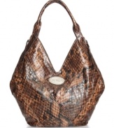 Breakaway from the ordinary with this fierce XOXO snakeskin print tote ready to dominate the concrete jungle.  An easily accessible shape and side zipper expanders make this the perfect bag for the girl who doesn't travel light.