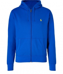 Liven up your casual looks with Ralph Laurens bright blue zip-up, detailed with a waffle-lined hood for super soft results guaranteed to make it an everyday favorite - Zippered front, split kangaroo pockets - Slim sporty fit - The perfect partner for casual days