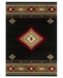 Broaden your palette with Southwest flavor. The Hudson rug from Sphinx depicts a versatile diamond pattern in midnight black for a look that's as elegant as it is casual. Crafted of durable polypropylene for years of long-lasting beauty. Broaden your palette with Southwest flavor. The Hudson rug from Sphinx depicts a versatile diamond pattern in midnight black for a look that's as elegant as it is casual. Crafted of durable polypropylene for years of long-lasting beauty.