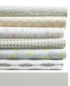 Express your artistic side. Featuring abstract dots in tones of lime and aubergine, Style&co.'s Pointelle sheet set dresses your bed in chic comfort. Featuring pure cotton treated with a special finish for greater softness after every wash. Pillowcase features envelope closure.