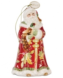 Music to the ears of everyone this Christmas, Fitz and Floyd's Bountiful Holiday Santa ornament is also a bell. Rich with extraordinary detail, there's no more beautiful way to ring in – and always remember – the 2012 season. Music to the ears of everyone this Christmas, Fitz and Floyd's Bountiful Holiday Santa ornament is also a bell. Rich with extraordinary detail, there's no more beautiful way to ring in – and always remember – the 2012 season.