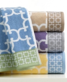 Shower your bath with beautiful color and design from Charter Club. This Trellis bath towel boasts a jacquard woven latticework design that offers exceptional softness and absorbency. Comes in an array of fresh hues. Shower your bath with beautiful color and design from Charter Club. This Trellis bath towel boasts a jacquard woven latticework design that offers exceptional softness and absorbency. Comes in an array of fresh hues.