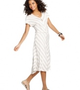 Chevron stripes and fluid knit jersey makes Cha Cha Vente's dress ideal for summer fun!