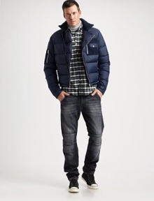 All the worn-in character of your favorite denim, remade this season with stitched knee detail that recalls last season's ski pants. Five-pocket style Stitched knee detail Inseam, about 34 Cotton Machine wash Imported 