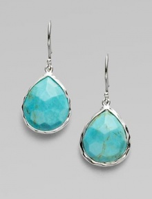 Elegantly faceted turquoise drops are complemented by shiny sterling silver. Turquoise Sterling silver Drop, about 1¼ Ear wire Imported Elegantly faceted turquoise drops are complemented by shiny sterling silver. Turquoise Sterling silver Drop, about 1¼ Ear wire Imported