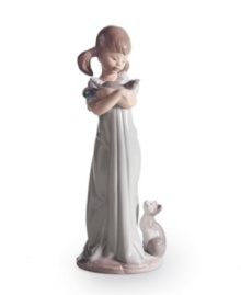 Two little kittens clamor for attention, waiting to snuggle with their sweet friend in the handcrafted Don't Forget Me figurine from Lladro. Two little kittens clamor for attention, waiting to snuggle with their sweet friend in the handcrafted Don't Forget Me figurine from Lladro.
