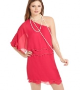 Rampage puts a fresh, sexy spin on a classic silhouette. The beaded, scalloped hem gives this dress a flapper-inspired look, while the high hemline means it's time to party!