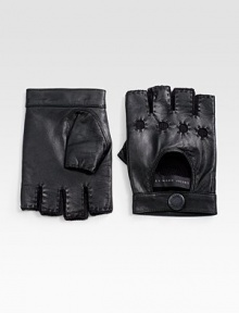 Your fingers will be free for texting and the like in these warm yet trendy fingerless gloves.LeatherCotton-wool liningDry clean onlyImported