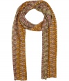 Elevate your accessories wardrobe with Missonis optical contrast knit scarf, a contemporary-cool take on the brands iconic aesthetic - Raw finished ends - Wrap around everything from denim jackets to modern tailored felted wool coats