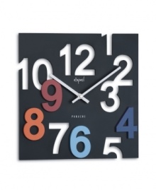 Cutouts make this clock a standout, with hours cut, raised and jumbled together on one ultra-whimsical dial. Bold colors add pop to a design that's already irresistible. From Opal Clocks. Cutouts make this clock a standout, with hours cut, raised and jumbled together on one ultra-whimsical dial. Bold colors add pop to a design that's already irresistible. From Opal Clocks.