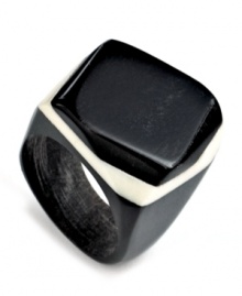More than an accessory, this statement ring is carved by hand in horn and bone and reminds its wearer of the talent and determination of Haitian artisans. More than an accessory, this statement ring is carved by hand in horn and bone and reminds its wearer of the talent and determination of Haitian artisans.