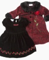This charming set combines a simply adorable dress with matching coat for picture perfect holiday look. (Clearance)