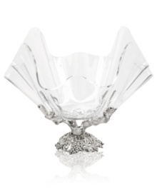 An eye-catching bowl adds sophistication to any gathering. Rendered in sand-cast, hand-finished aluminum, the base features a pattern of sculpted grapes. Complete with acrylic bowl. An eye-catching bowl adds sophistication to any gathering. Rendered in sand-cast, hand-finished aluminum, the base features a pattern of sculpted grapes. Complete with acrylic bowl.