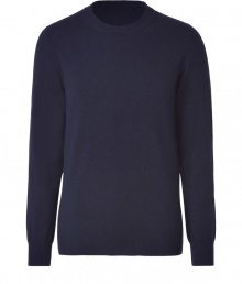 Luxe, streamlined staples anchor any wardrobe, and this dark blue pullover from Marc Jacobs proves a ready addition to any closet - Crafted from a sumptuously soft, pure cashmere - Slim, straight cut - Classic crew neck and rib trim at hem, collar and cuffs - Seamlessly transitions from work to weekend and pairs perfectly with jeans, chinos, cords or dress trousers Luxe, streamlined staples anchor any wardrobe, and this dark blue pullover from Marc Jacobs proves a ready addition to any closet - Crafted from a sumptuously soft, pure cashmere - Slim, straight cut - Classic crew neck and rib trim at hem, collar and cuffs - Seamlessly transitions from work to weekend and pairs perfectly with jeans, chinos, cords or dress trousers