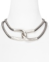 Giles & Brothers make chic work of the industrial-inspired jewelry trend with this silver oxide collar necklace. With polished links and a bold look, it encapsulates downtown cool.