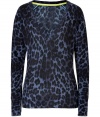 Work a wild edge into your knitwear wardrobe with Juicy Coutures tiger print wool-cashmere pullover - V-neckline, long sleeves, fine ribbed trim - Relaxed fit - Wear with favorite skinnies, mini-skirts or leggings