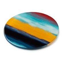 Colorful brushstrokes create rays of cheer on this set of glass coasters in true DVF fashion. Colorful brushstrokes create rays of cheer on this set of glass coasters in true DVF fashion.