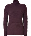 Recently relaunched with a fashion-forward aesthetic, Belstaffs take on modernized knitwear makes the turtleneck pullover a downtown-approved must-have essential - Ribbed turtleneck with one-sided button detail down shoulder, chunky cable knit pattern, slim fit, ribbed cuffs and hem - Style with cropped trousers and heels or a pencil skirt and platforms
