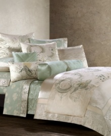 Reminiscent of traditional Eastern textile designs, this Harmoni decorative runner features intricate embroidery of flora and fauna in a lush combination of silk and cotton. Reminiscent of traditional Eastern textile designs, this Harmoni decorative runner features intricate embroidery of flora and fauna in a lush combination of silk and cotton.