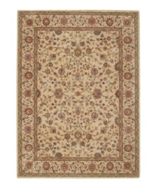 A long runner that is ideal for hallways and entryways. Inspired by the lyrical beauty of ancient Persian carpets, this rug features a field of flowers entwined in a curvilinear design with a warm palette of pumpkin, mauve and moss green against a soft beige ground. Woven of premium Opulon™ yarns to create a lavish pile with a rich, color-enhancing finish. A long runner that is ideal for hallways and entryways. Inspired by the lyrical beauty of ancient Persian carpets, this rug features a field of flowers entwined in a curvilinear design with a warm palette of pumpkin, mauve and moss green against a soft beige ground. Woven of premium Opulon™ yarns to create a lavish pile with a rich, color-enhancing finish.