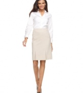 Kick pleats add dimension to this Alfani A-line skirt for a pretty yet polished look!