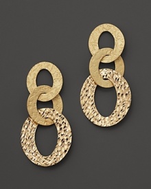 From the Chic & Shine collection, 18K yellow gold drop earrings in a modern mix of finishes. By Roberto Coin. From the Chic & Shine collection, 18K yellow gold drop earrings in a modern mix of finishes. By Roberto Coin.