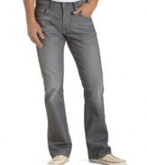 Take a break from the blues with these gray boot-cut jeans from Levi's.