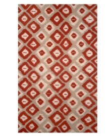 Drawing from early Indonesian textiles, this meticulously crafted Ikat pattern is dyed in brilliant color and updated for the modern home. Hand-tufted using Liora Manne's exclusive Lamontage weaving process, it offers ultimate durability for beauty that lasts in any setting. Drawing from early Indonesian textiles, this meticulously crafted Ikat pattern is dyed in brilliant color and updated for the modern home. Hand-tufted using Liora Manne's exclusive Lamontage weaving process, it offers ultimate durability for beauty that lasts in any setting.