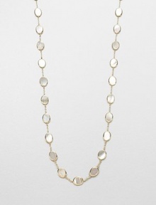 From the Polished Rock Candy® Collection. Luminous mother-of-pearl set in radiant 18k gold in a long link chain design. 18k goldMother-of-pearlLength, about 26Lobster clasp closureImported 