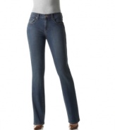 Levi's 505 Straight Leg stretch jeans in a cool dark wash--ready for weekdays and weekends.