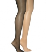 A beautifully sheer leg with smoothing panels at the tummy. Calvin Klein perfected hosiery with these matte Ultra Sheers.